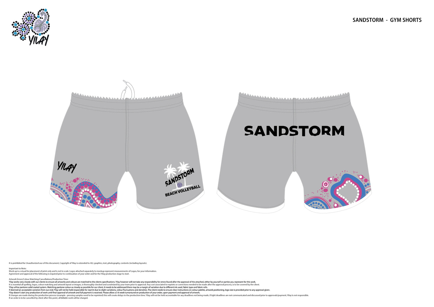 Sandstorm Beach Volleyball Shorts - Grey